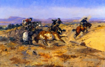  1905 - wenn Cowboys in Schwierigkeiten 1905 Charles Marion Russell erhalten